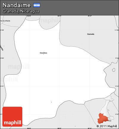 Silver Style Simple Map of Nandaime