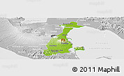 Physical Panoramic Map of Granada, lighten, desaturated