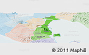 Political Shades Panoramic Map of Granada, lighten