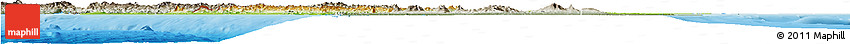 Physical Horizon Map of Nicaragua, semi-desaturated, land only