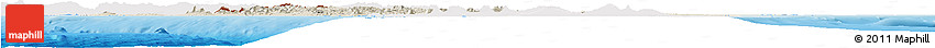 Shaded Relief Horizon Map of Nicaragua, single color outside