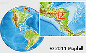 Physical Location Map of El Cua, highlighted parent region, within the entire country