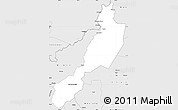 Silver Style Simple Map of El Cua