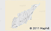 Classic Style 3D Map of Wiwili, single color outside