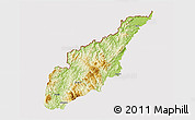 Physical 3D Map of Wiwili, cropped outside