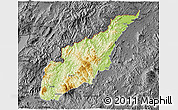 Physical 3D Map of Wiwili, darken, desaturated