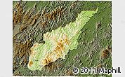 Physical 3D Map of Wiwili, darken