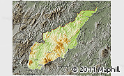 Physical 3D Map of Wiwili, darken, semi-desaturated