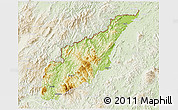 Physical 3D Map of Wiwili, lighten