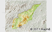 Physical 3D Map of Wiwili, lighten, semi-desaturated