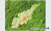 Physical 3D Map of Wiwili, satellite outside