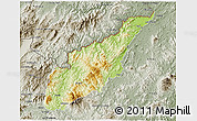 Physical 3D Map of Wiwili, semi-desaturated