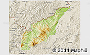 Physical 3D Map of Wiwili, shaded relief outside