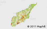 Physical 3D Map of Wiwili, single color outside