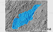 Political 3D Map of Wiwili, desaturated