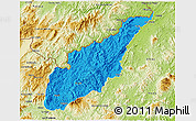 Political 3D Map of Wiwili, physical outside