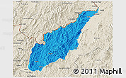 Political 3D Map of Wiwili, shaded relief outside