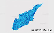 Political 3D Map of Wiwili, single color outside