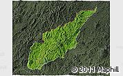 Satellite 3D Map of Wiwili, darken, semi-desaturated