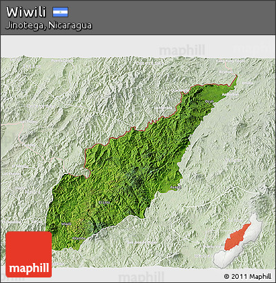 Satellite 3D Map of Wiwili, lighten