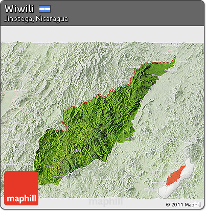 Satellite 3D Map of Wiwili, lighten