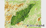 Satellite 3D Map of Wiwili, physical outside