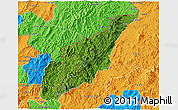 Satellite 3D Map of Wiwili, political outside