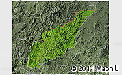 Satellite 3D Map of Wiwili, semi-desaturated