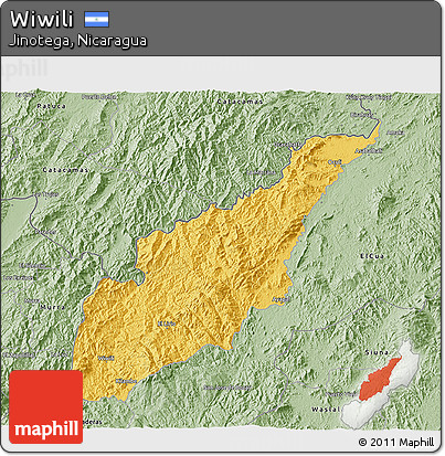 Savanna Style 3D Map of Wiwili