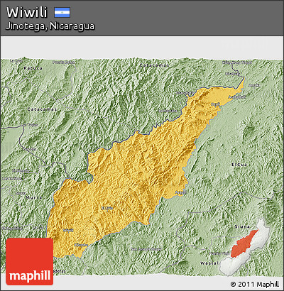 Savanna Style 3D Map of Wiwili