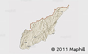 Shaded Relief 3D Map of Wiwili, cropped outside