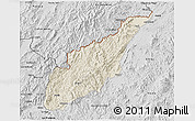 Shaded Relief 3D Map of Wiwili, desaturated