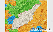 Shaded Relief 3D Map of Wiwili, political outside