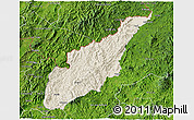 Shaded Relief 3D Map of Wiwili, satellite outside