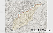 Shaded Relief 3D Map of Wiwili, semi-desaturated