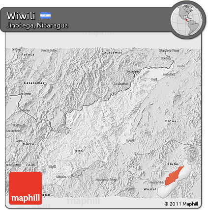 Silver Style 3D Map of Wiwili
