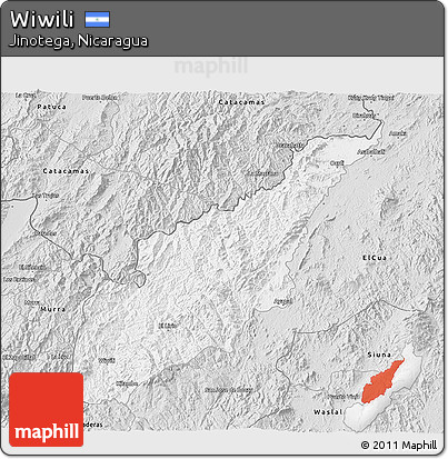 Silver Style 3D Map of Wiwili