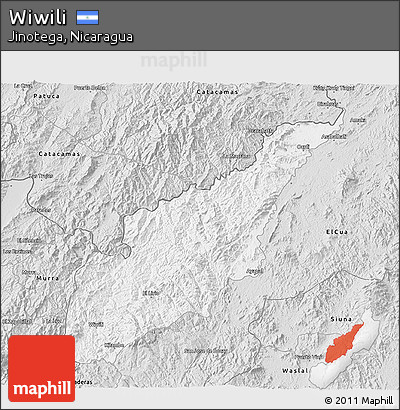 Silver Style 3D Map of Wiwili