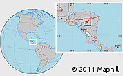 Gray Location Map of Wiwili, within the entire country