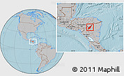Gray Location Map of Wiwili, hill shading