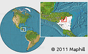 Satellite Location Map of Wiwili, highlighted country