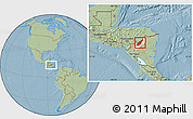 Savanna Style Location Map of Wiwili, highlighted parent region, hill shading