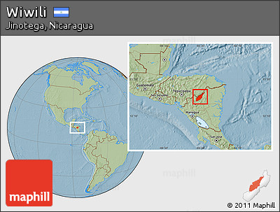 Savanna Style Location Map of Wiwili, hill shading