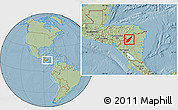 Savanna Style Location Map of Wiwili, hill shading