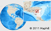Shaded Relief Location Map of Wiwili, highlighted country, highlighted parent region