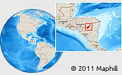 Shaded Relief Location Map of Wiwili, highlighted parent region