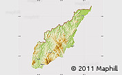 Physical Map of Wiwili, cropped outside