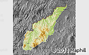 Physical Map of Wiwili, darken, desaturated