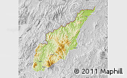 Physical Map of Wiwili, lighten, desaturated