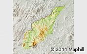 Physical Map of Wiwili, lighten, semi-desaturated